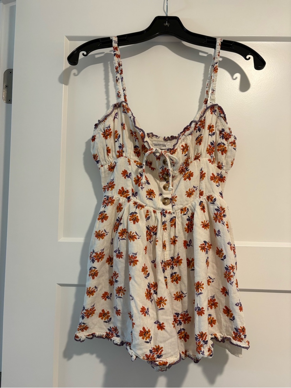 Urban Outfitters Floral Tie-Front Romper Bohemian Coquette Festival